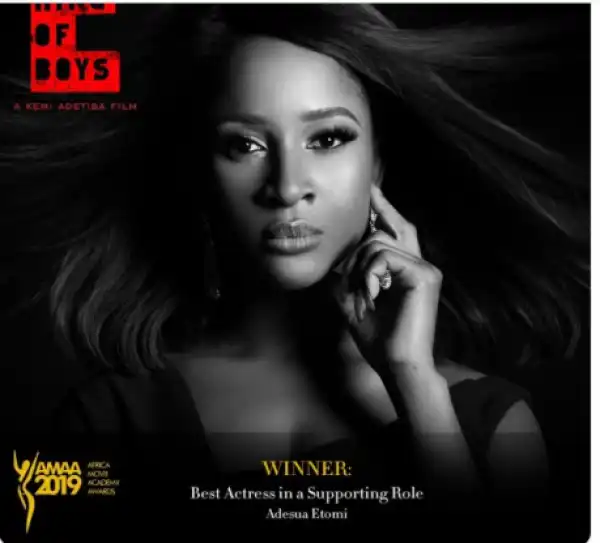 AMAA: Banky W Congratulates His Wife, Adesua Etomi